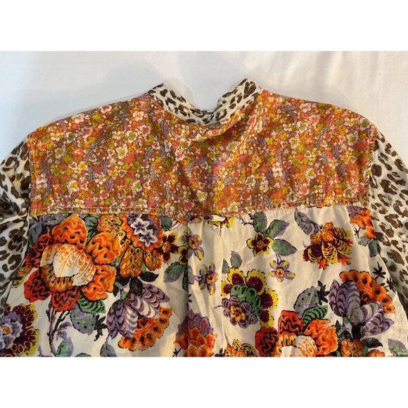 Anthropologie Pilcro Mixed Animal Floral Print Long Sleeve Western buttons Sz M - Picture 9 of 10